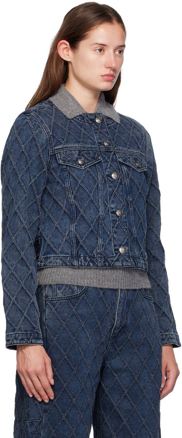 Jacka rag & bone Quilted Denim Jacket Blå | WDD24F1438Q2KA, 1