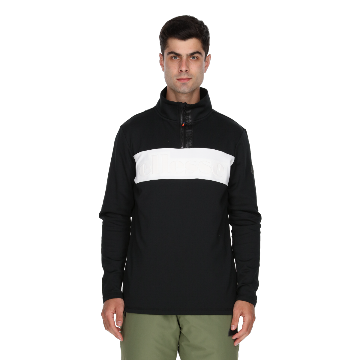 Sweatshirt Ellesse Ski Embossed Stripe Quarter-Zip Top Svart | ELA243M690-01, 0