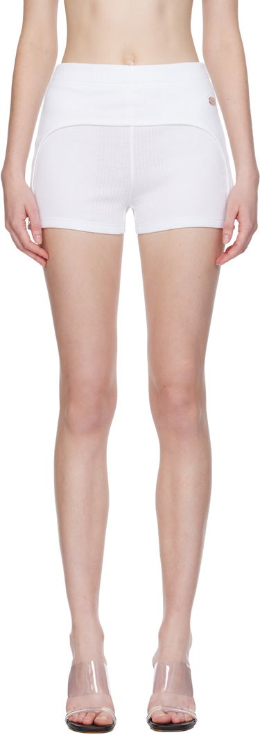 Shorts Jean Paul Gaultier 'The Garter' Ribbed Knit Mini Shorts Vit | 25/04-W-TR038-J014-01, 0
