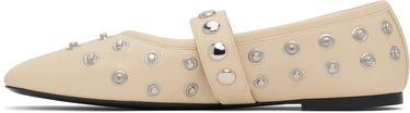 Sneakers och skor Stella McCartney Stella McCartney Ryder Popper-Studded Ballerina Flats Beige | 810473W1G90, 2