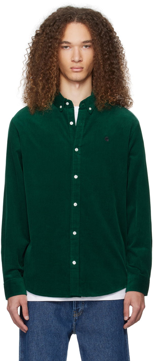 Skjorta Carhartt WIP Corduroy Button-Down Shirt Grön | I030580