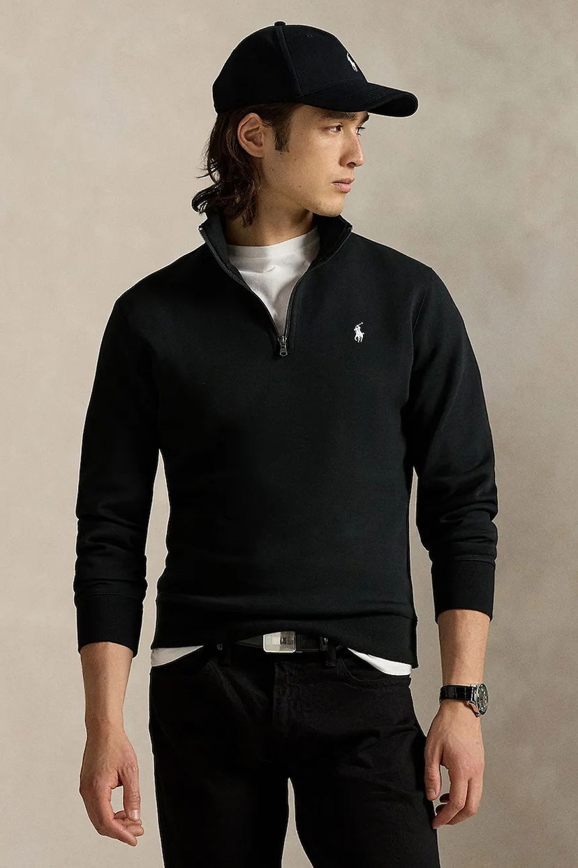 Sweater Polo by Ralph Lauren Polo Ralph Lauren Quarter-Zip Sweatshirt Svart | 710P06234