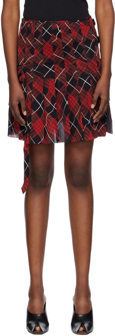 Kjol Jean Paul Gaultier Distorted Tartan Skirt Röd | 24/31-F-JU105-T568-300001, 0