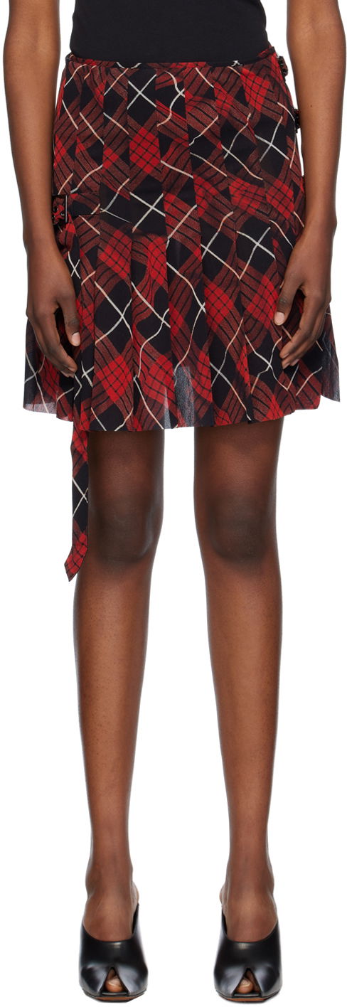 Kjol Jean Paul Gaultier Distorted Tartan Skirt Röd | 24/31-F-JU105-T568-300001