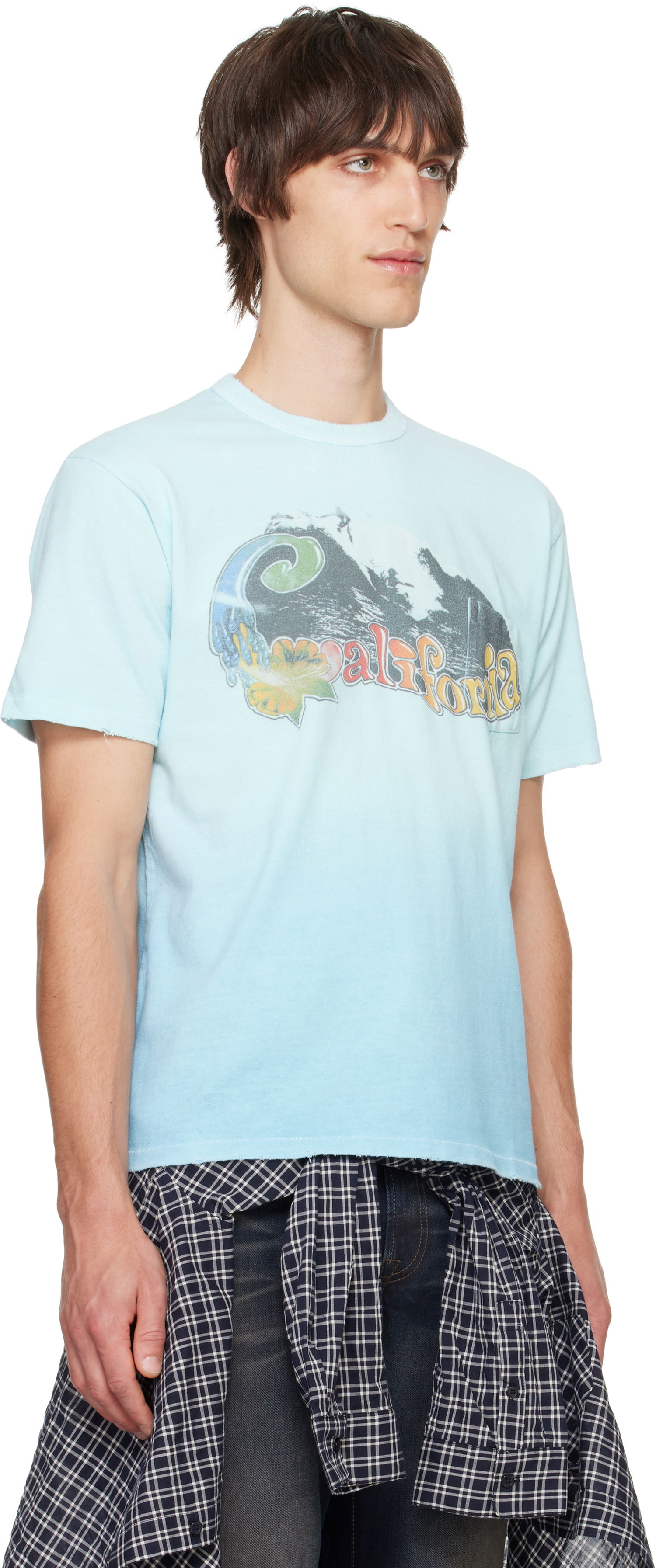 T-shirt ERL ERL California Wave Graphic T-Shirt Blå | ERL09T002, 1