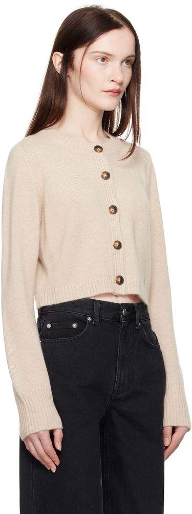 Sweater Loulou de Saison Loulou de Saison Zephir Cropped Cardigan Beige | ZEPHIR, 1