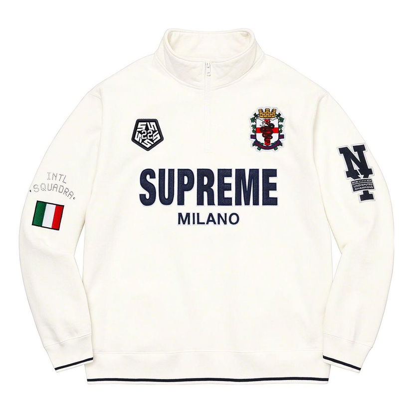 Sweater Supreme {Supreme} Milano Half-Zip Pullover Vit | SUP-FW22-566