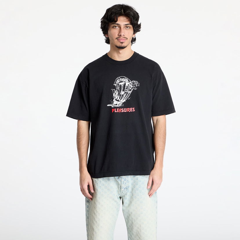 T-shirt Pleasures Pleasures 9Th Street Graphic T-Shirt Svart | P25SP067 BLACK