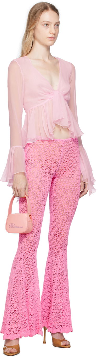Skjorta Blumarine Blumarine Ruffled Tie-Front Blouse Rosa | P344C005A, 3