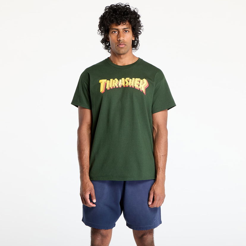 T-shirt Thrasher Thrasher Stacked T-Shirt Grön | 145687