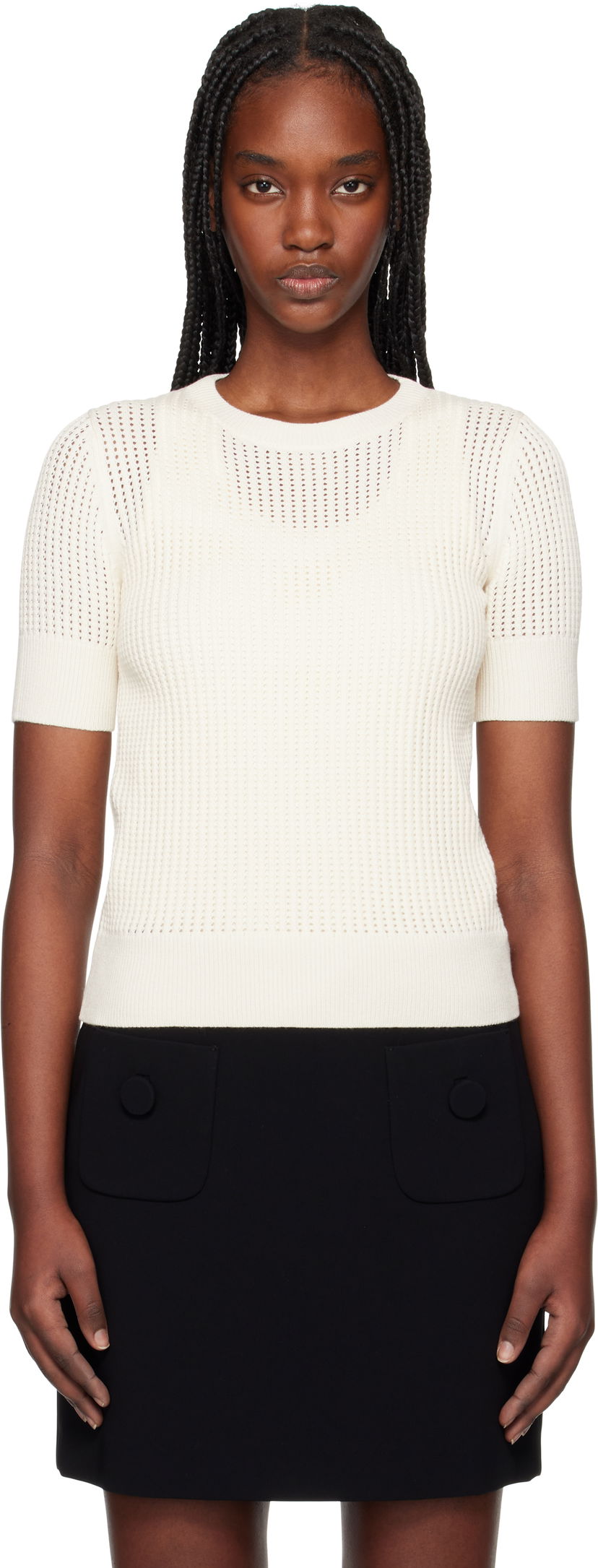 Sweater Max Mara Max Mara Ebbri Knitted Sweater Vit | 2516361071600