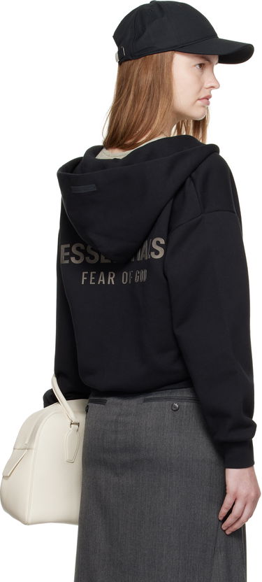 Sweatshirt Fear of God Fear of God ESSENTIALS Classic Fit Zip-Up Hoodie Svart | 192SP255090FW, 2