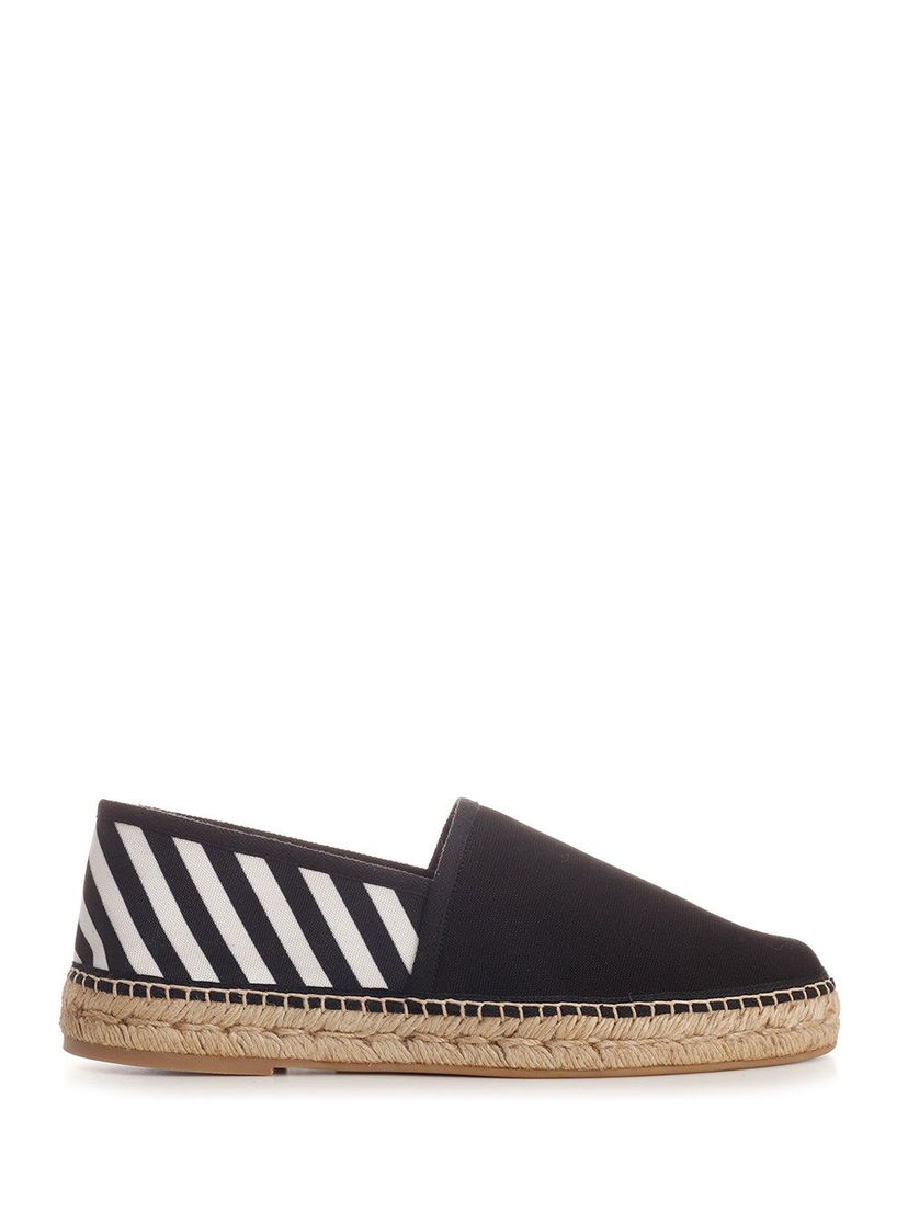 Sneakers och skor Off-White Diagonal Striped Canvas Espadrilles Svart | OMIB002S21FAB0011001