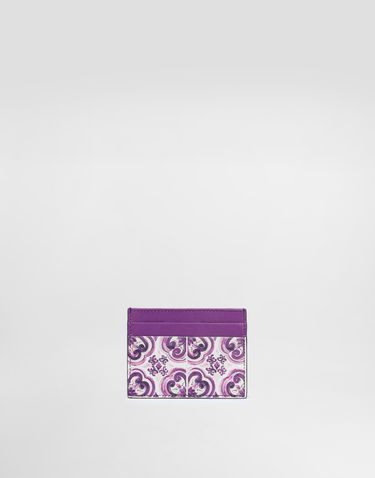 Plånbok Dolce & Gabbana Dolce & Gabbana Calfskin Card Holder with Majolica Print Purpur | BI0330AO026I03TN, 2