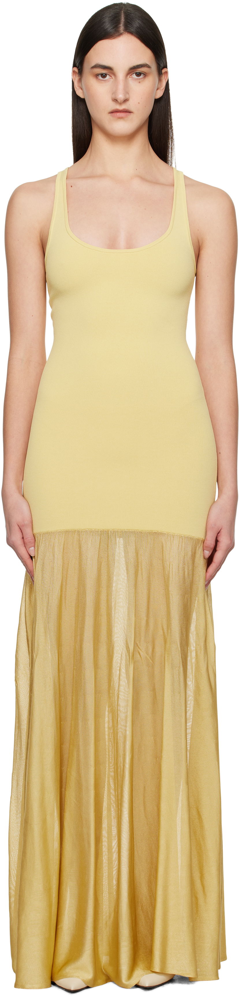 Klä TOTEME TOTÊME Tank Maxi Dress Gul | 251-WRD0180-YA0138