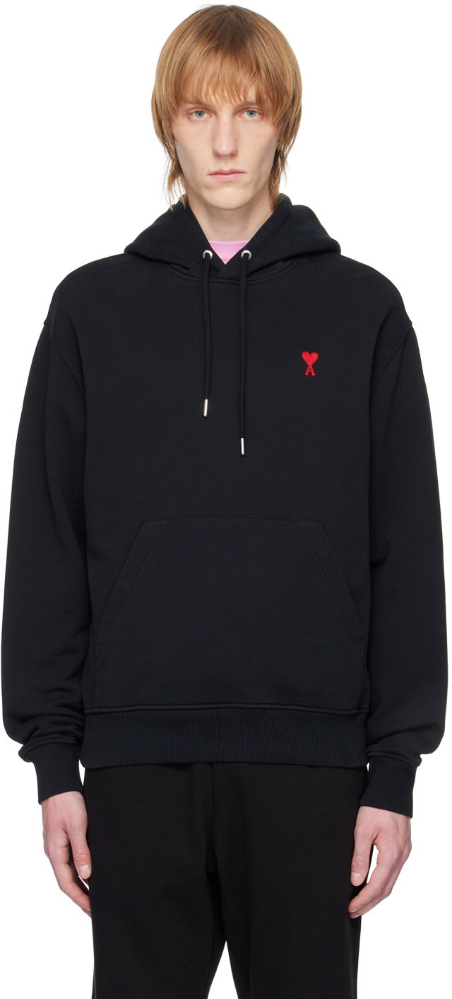 Sweatshirt AMI Hoodie Svart | BFUSW200.730, 0