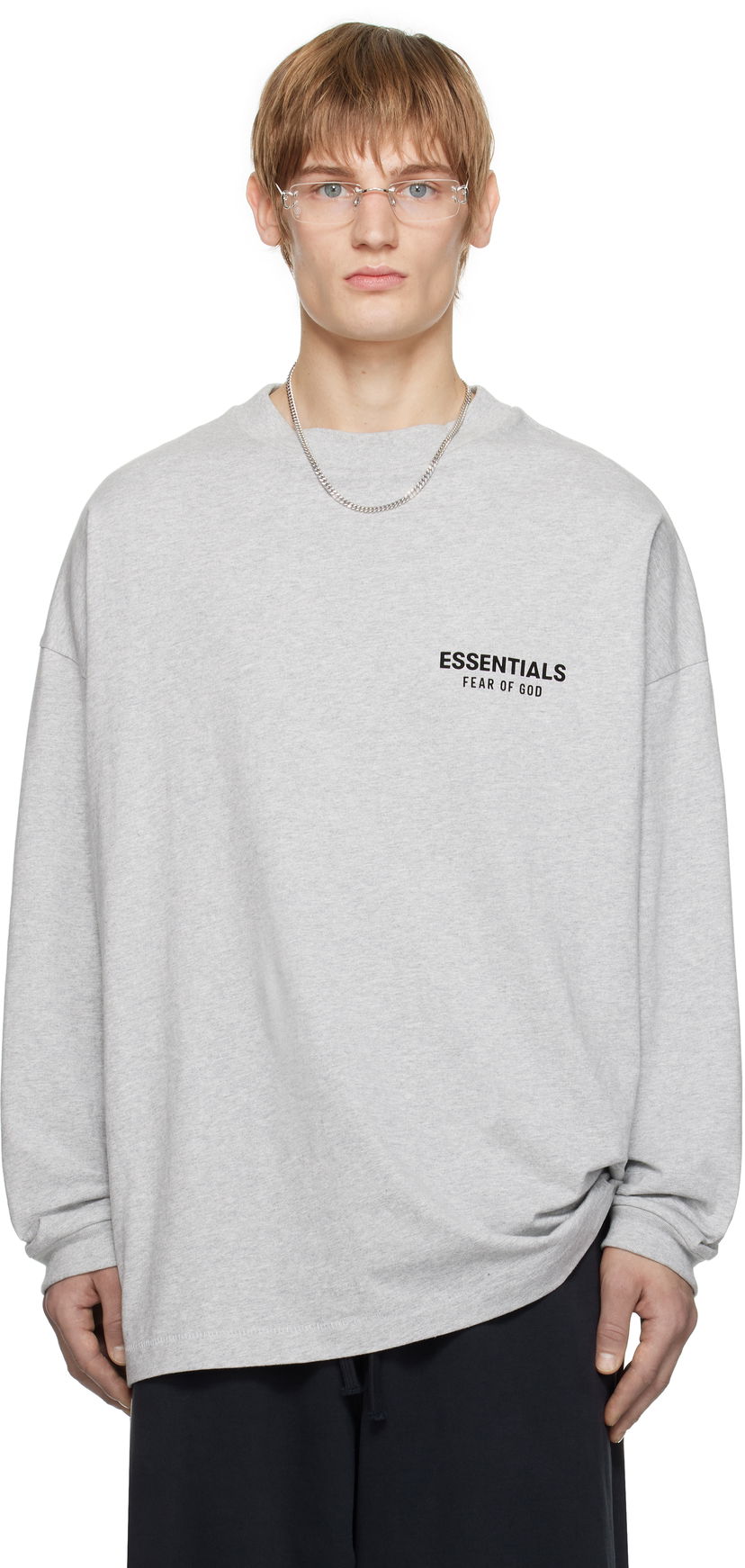 Sweater Fear of God Fear of God ESSENTIALS Jersey Long Sleeve T-Shirt Grå | 125HO244378F