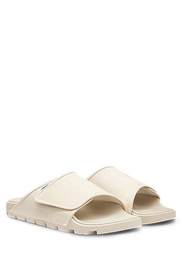 Tillbehör BOSS Faux-Suede Slides Vit | 50548704