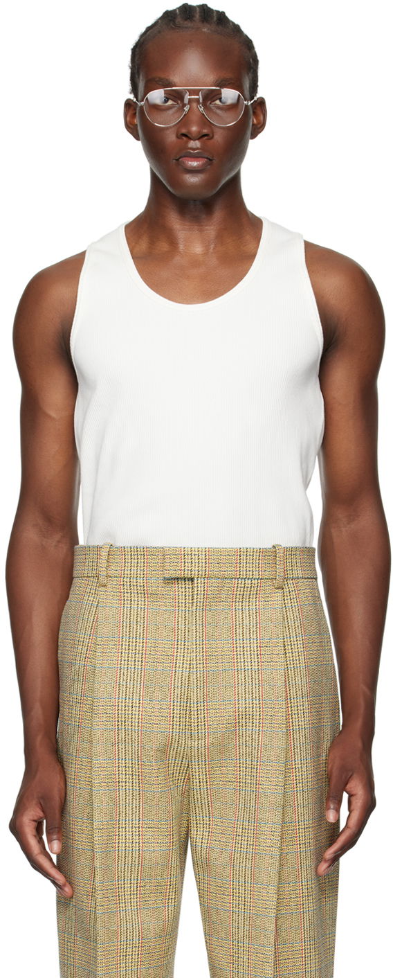 Linne Bottega Veneta Rib Tank Top Vit | 799593 V3Z60 9071