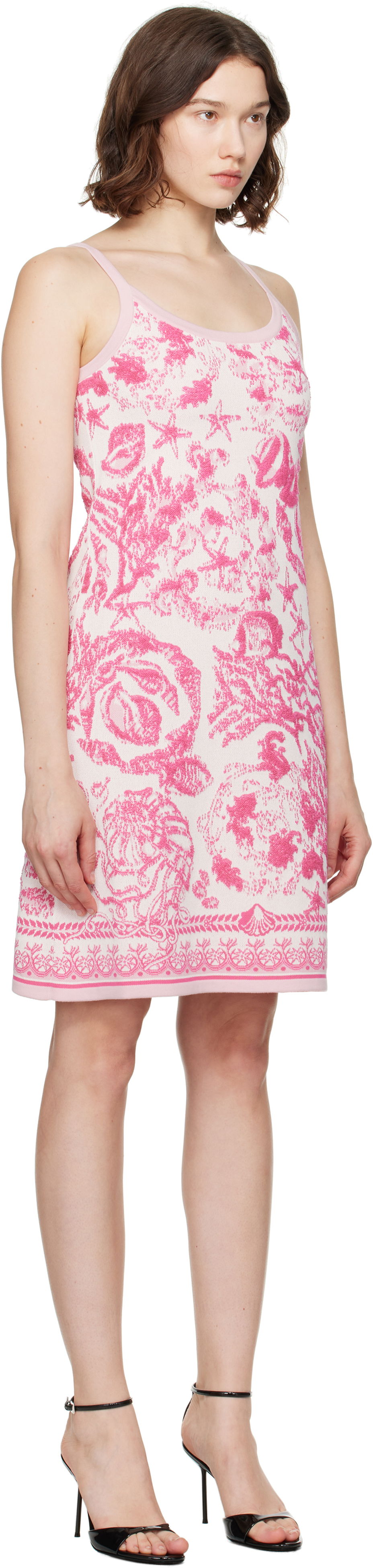 Klä Versace Versace Underwater Barocco A-Line Knit Minidress Rosa | 1020361_1A14732, 1