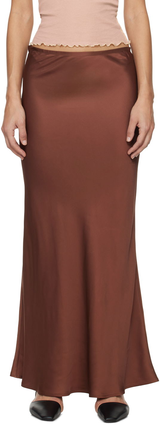 Kjol Baserange Maxi Skirt Brun | SKDYF-VI-SP24