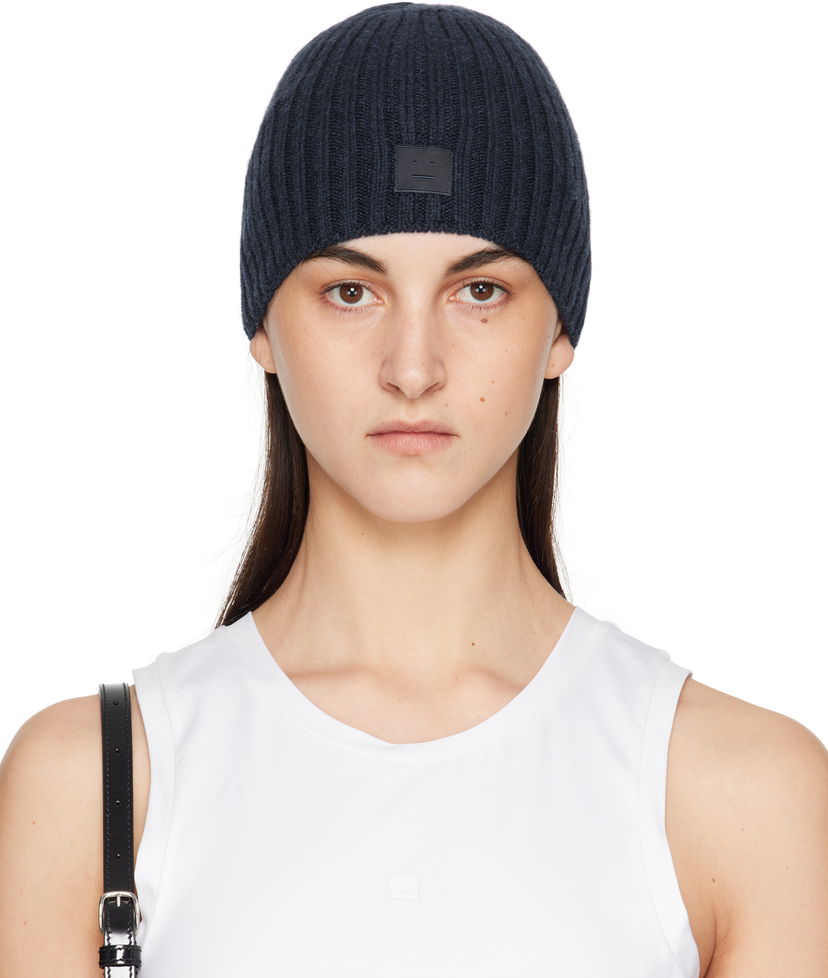 Mössa Acne Studios Acne Studios Knitted Beanie Mörkblå | C40387-