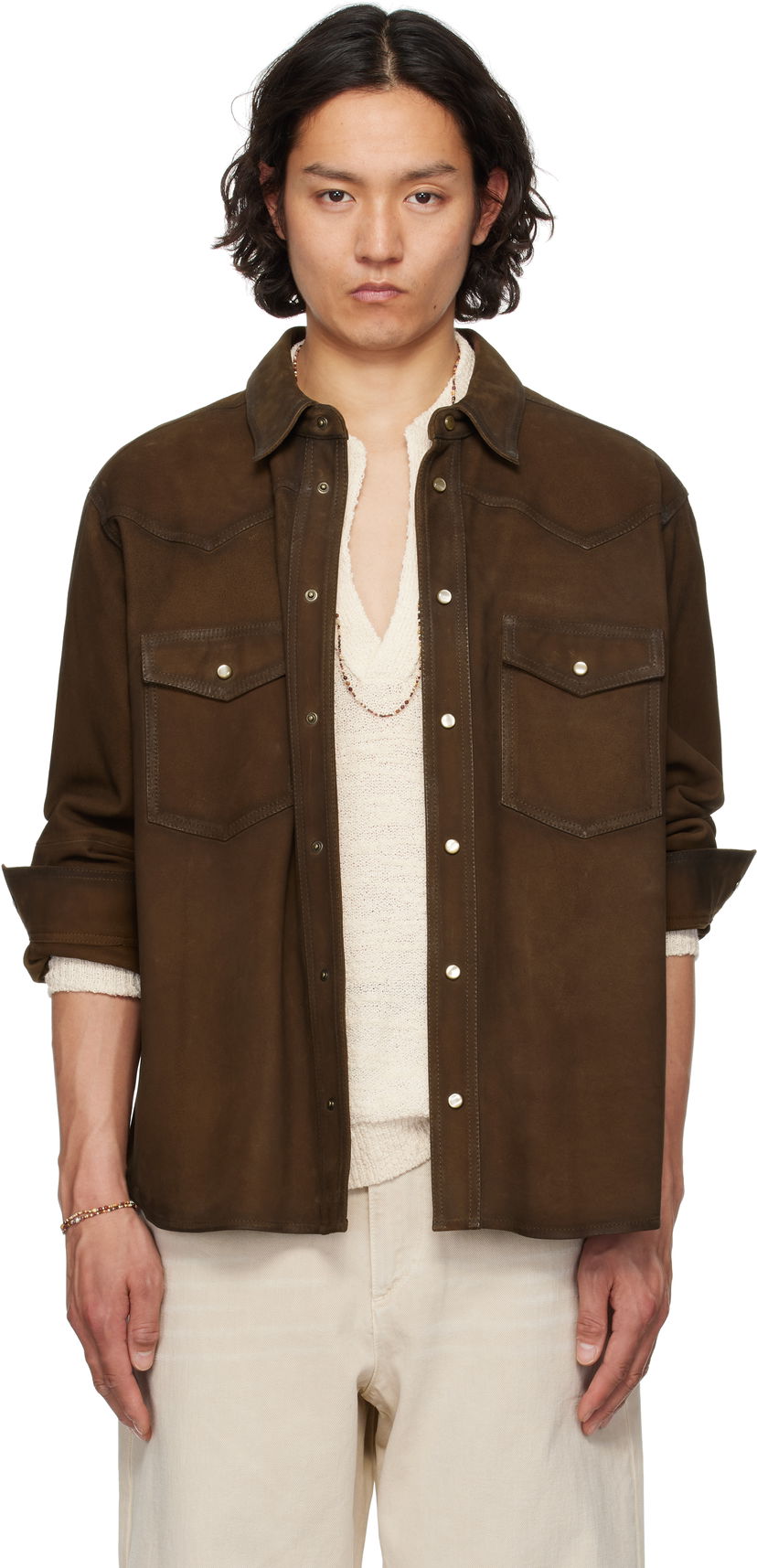Skjorta ISABEL MARANT Isabel Marant Adrian Suede Shirt Brun | CH0241HA-C2B01H