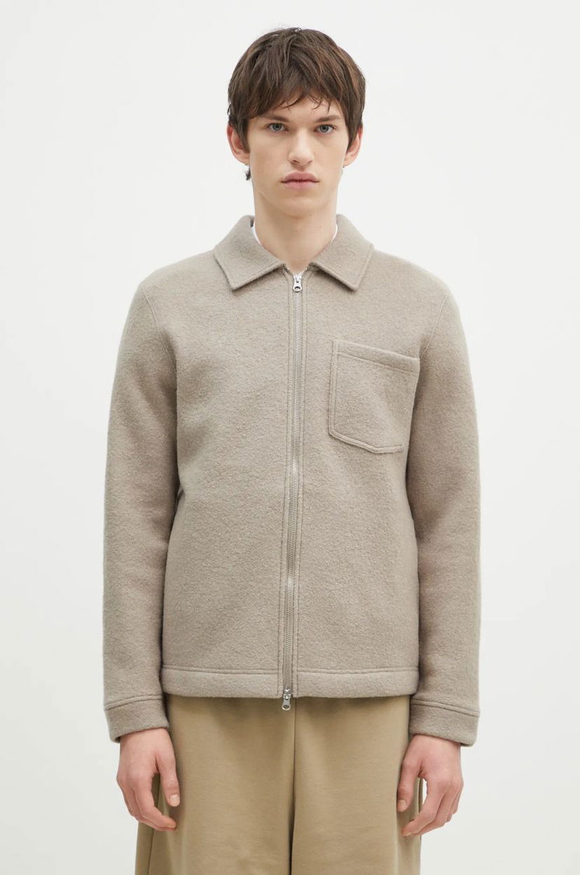 Jacka Samsoe Samsoe Wool Shirt Jacket Beige | M22400082