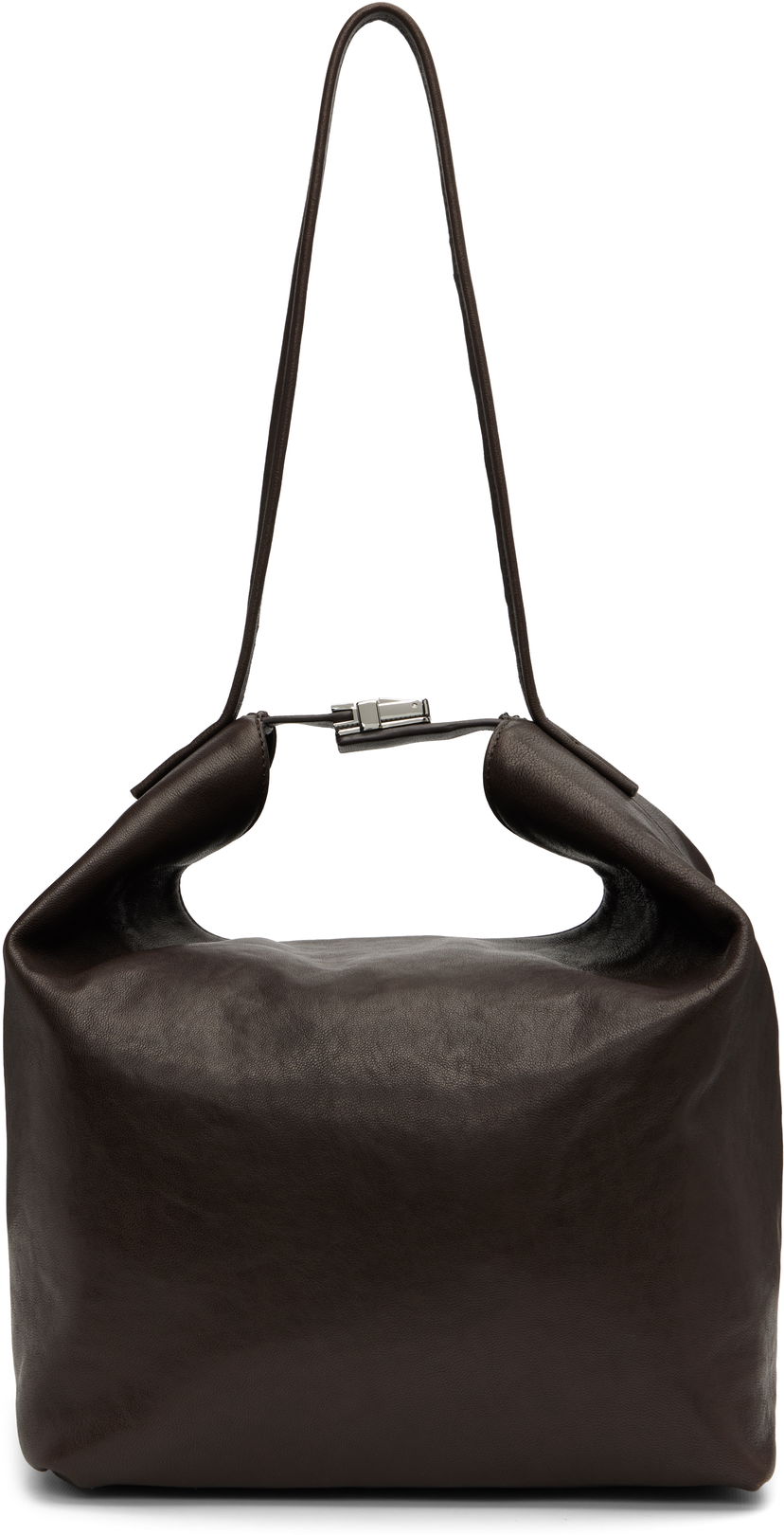 Handväska BY FAR BY FAR Maxi Bea Creased Leather Bag Brun | MWBSB054LL034BR054PL