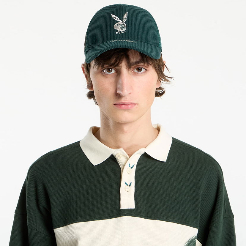 Keps Footshop Playboy x FTSHP Corduroy Trucker Green Grön | FTSHP_534
