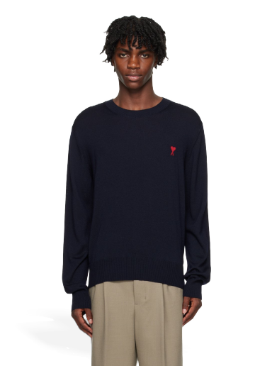 Sweater AMI Sweater Mörkblå | HKS111.KN0025