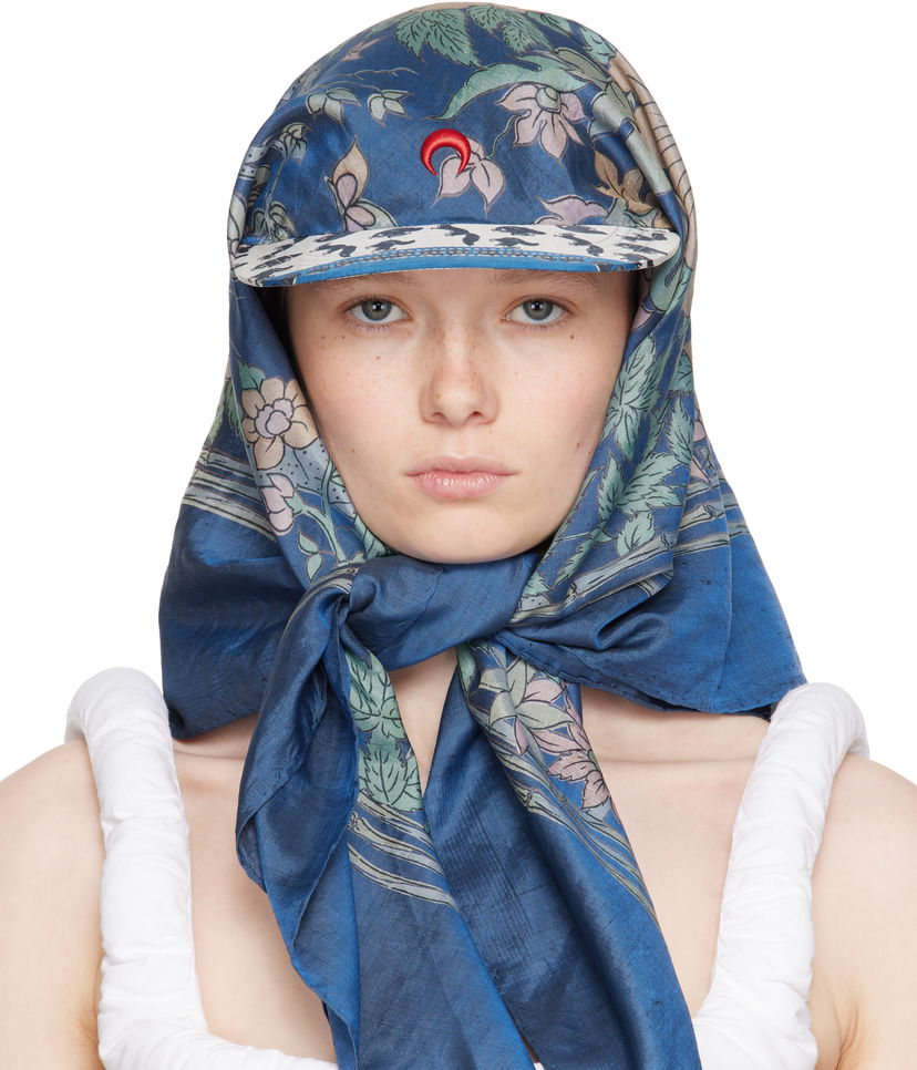 Halsduk Marine Serre Marine Serre Regenerated Silk Scarves Veiled Cap Blå | UHG028A UWOV0028