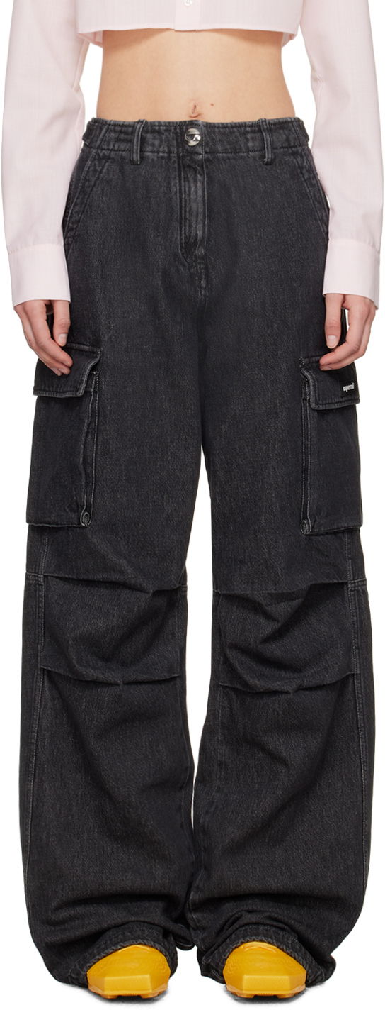 Cargo byxor Coperni Coperni Faded Denim Cargo Pants Svart | COPP40852