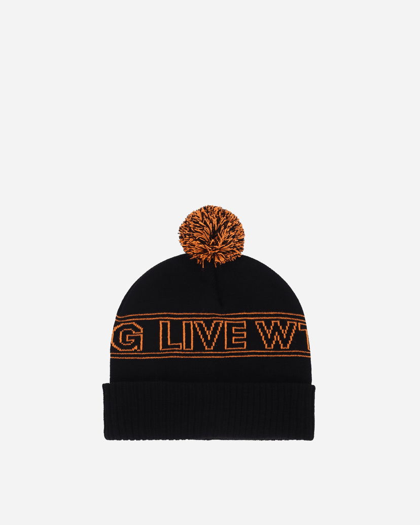 Mössa WTAPS Pom-Pom Beanie with Logo Band Svart | 242MADT-HT03 002