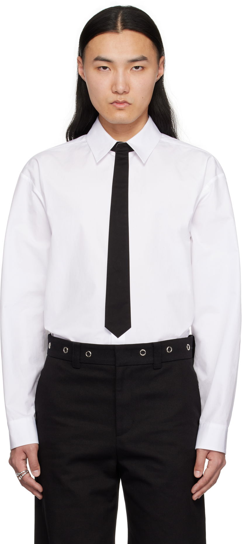 Skjorta We11done We11done Necktie Shirt Vit | WD-SH0-25-158-M-WH