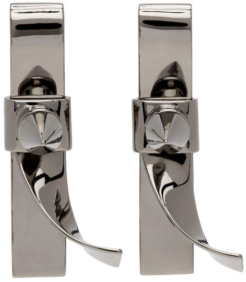 Örhängen We11done We11done Spike Ribbon Clip-On Earrings Metallisk | WD-AJ1-22-751-U-DG