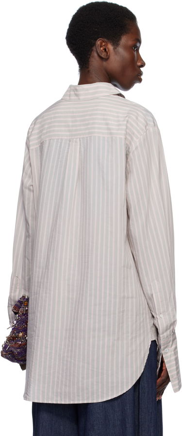 Skjorta Dries Van Noten Dries Van Noten Striped Popover Shirt Grå | 251-010734-1524, 2