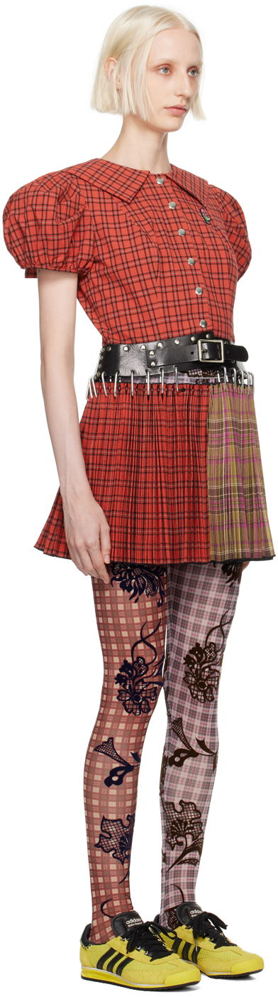 Kjol Chopova Lowena Judith Carabiner Plaid Minidress Röd | 1247, 1