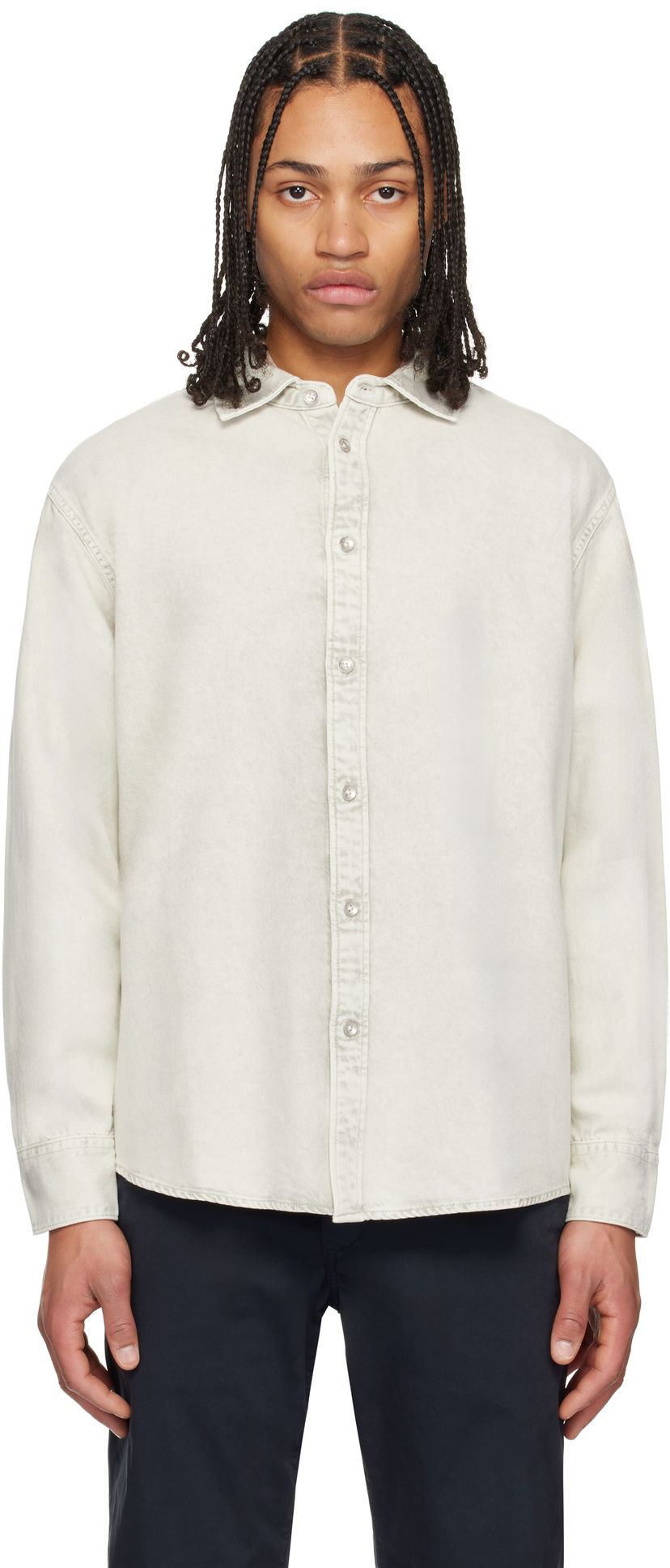 Skjorta rag & bone Rag & Bone Matthew Denim Shirt Beige | MED24H1438UFCC