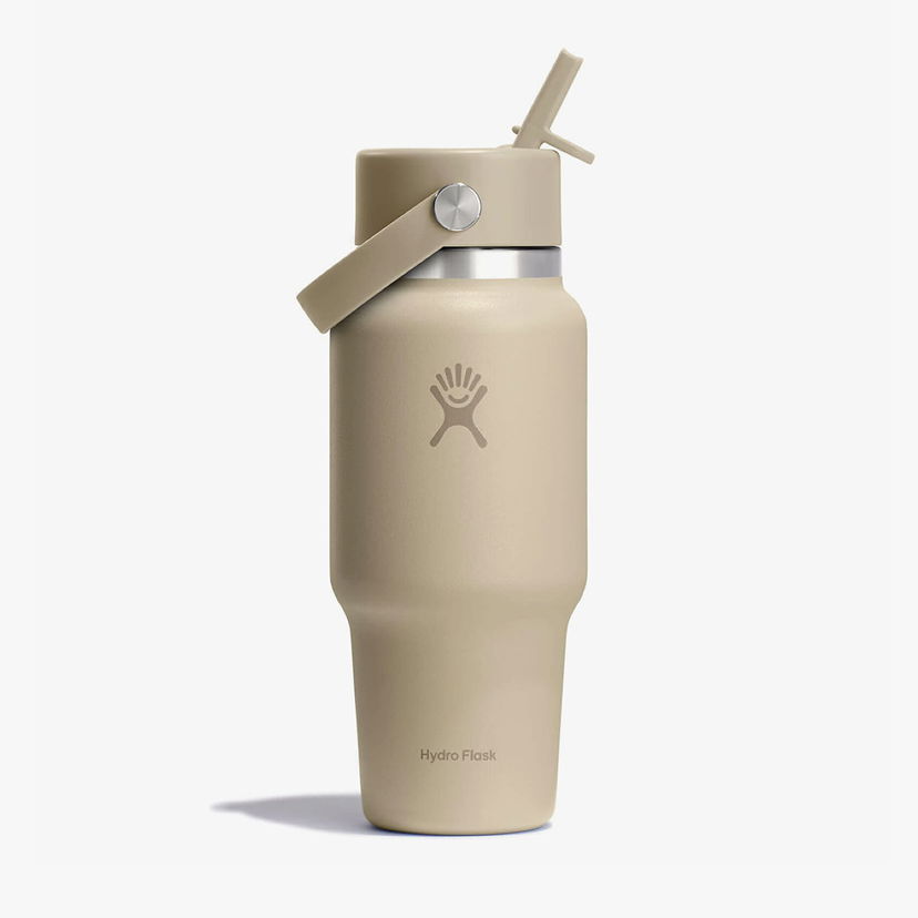 Dricksflaska Hydro Flask 709ml Wide Flex Straw Travel Bottle Beige | WT24CFS114
