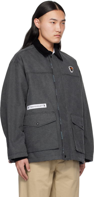 Parkas AAPE by A Bathing Ape AAPE by A Bathing Ape Moonface Logo Reversible Utility Jacket Grå | AAPJKM7680XXNBKX, 1