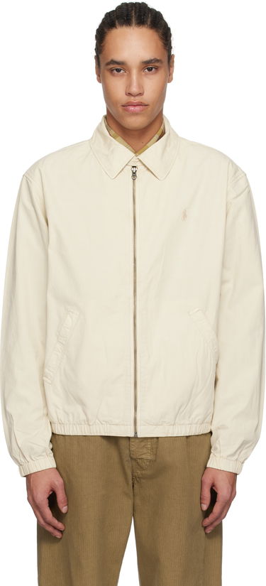 Vindjacka Polo by Ralph Lauren Ralph Lauren 'The Bayport' Mineral-Dyed Poplin Bomber Jacket Vit | 710961831002, 0