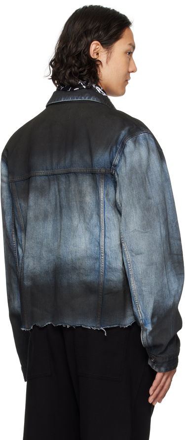 Jacka We11done We11done Sprayed Sporty Selldone Denim Jacket Blå | WD-DJ1-25-308-U-BL, 2