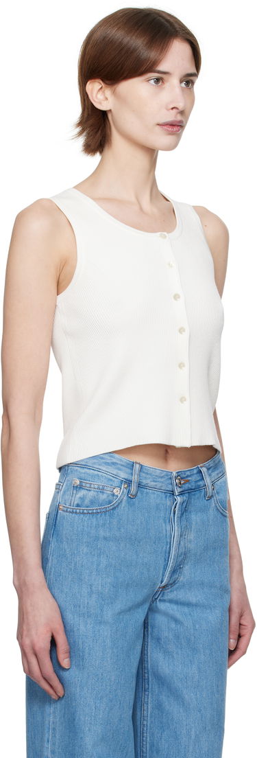 Linne A.P.C. A.P.C. Buttoned Cropped Tank Top Röd | VIALM-F23410, 4