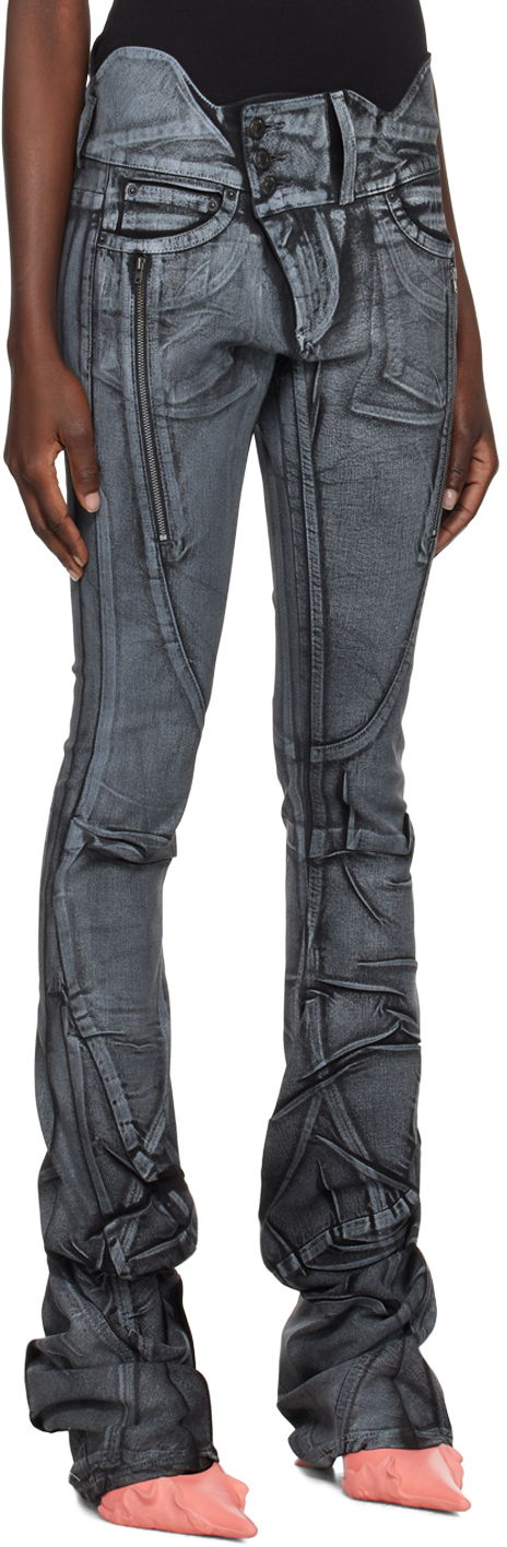 Jeans Ottolinger Ottolinger Trompe-l'œil Printed Skinny Jeans Grå | 1704712, 1