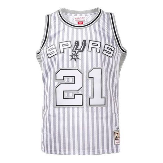 Jersey Mitchell & Ness Mitchell & Ness San Antonio Spurs Striped Swingman Jersey Vit | SMJYBW19047-SASPTBK02TDU