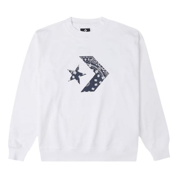 Sweatshirt Converse Converse Knit Logo Pullover Vit | 10023164-A01