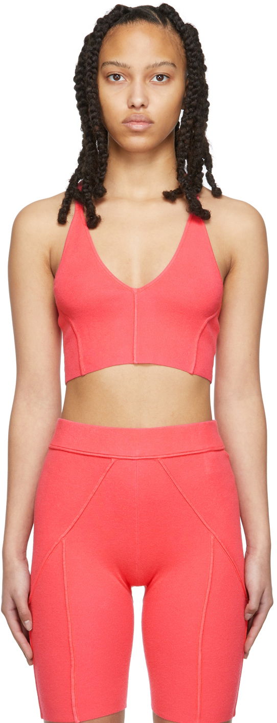 Linne Helmut Lang Helmut Lang Ribbed Bra Top Rosa | M02HW712