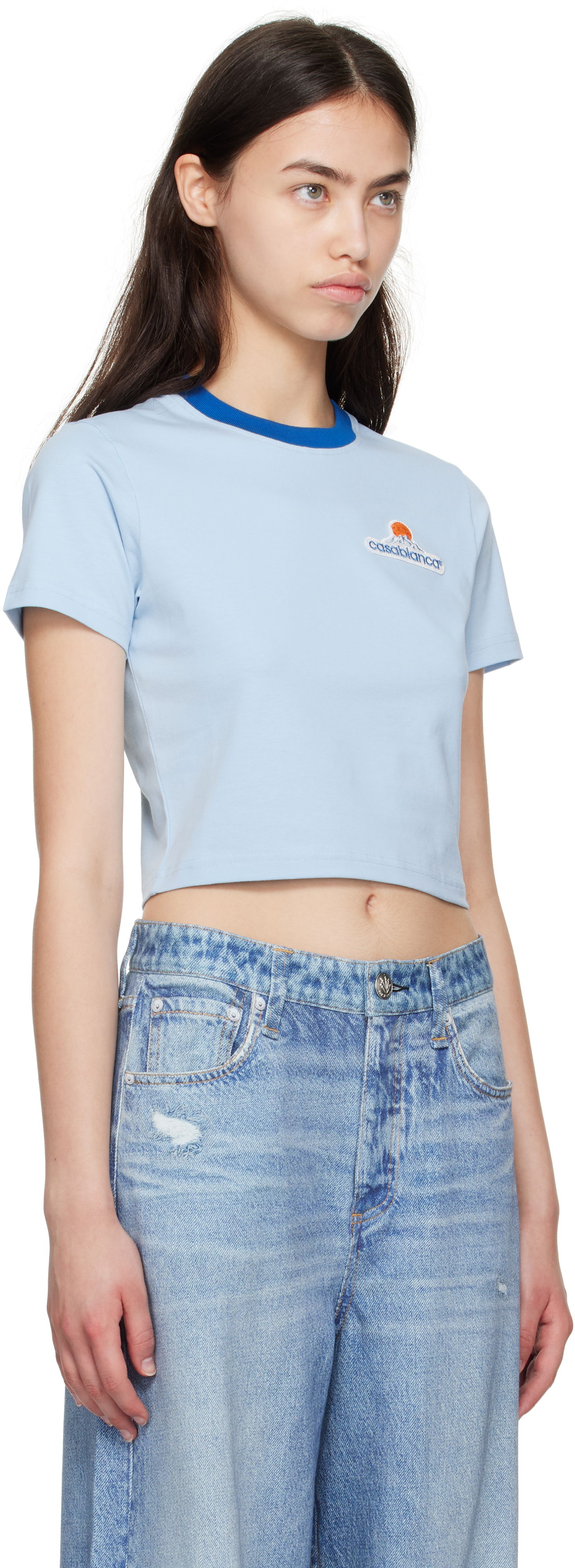 Crop top Casablanca Casablanca Montage Cropped T-Shirt Blå | WPF25-JTS-009-02, 1
