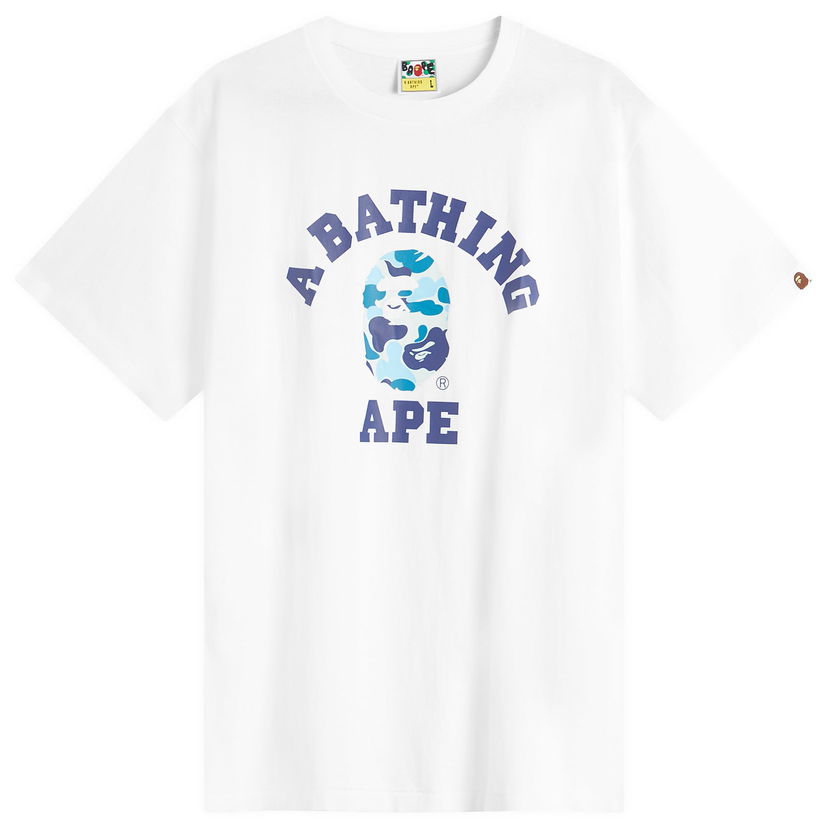 T-shirt BAPE A Bathing Ape ABC Camo College Tee, Size Large Vit | 001TEL301005M-WBK